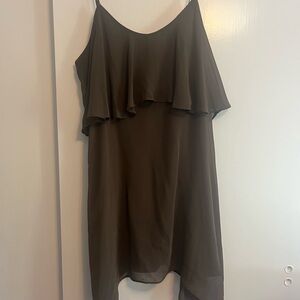 Olive Green Spaghetti Strap Dress